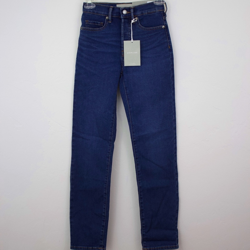 NWT Everlane Jeans High Rise Slim Straight Denim